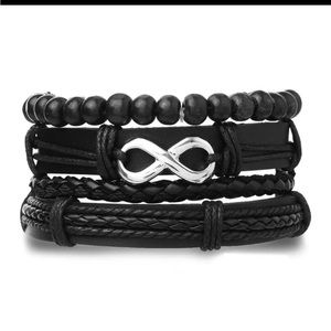 LEATHER BRACELET FOR MAN BLACK NEW